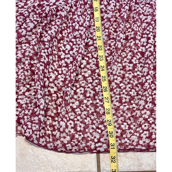 Lane Bryant Size 22/24 Floral Purple Sheer Blouse 3/4 Sleeves Boho Cottage - Picture 10 of 10